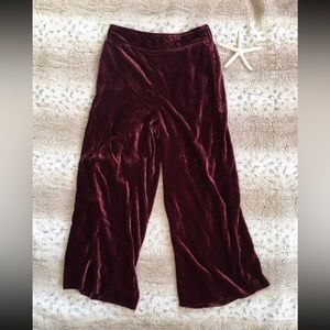 Madewell Maroon Velvet Palazzo Pants